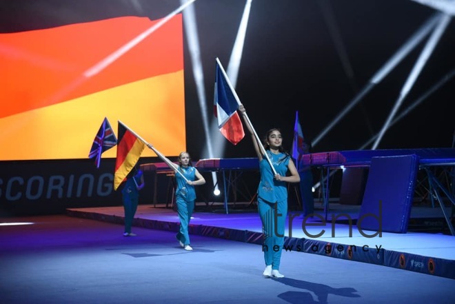 Azerbaijan hosts opening ceremony of FIG Trampoline Gymnastic World Cup Azerbaijan Baku 18 February 2023